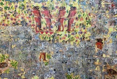 Abstraktes Gemälde „Bassrelief“ 59" x 87" in von Ibrahim Khatab