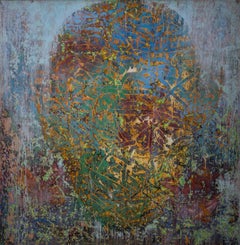 "Calligraphy Head" Painting 59" x 59" inch by Ibrahim Khatab