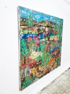 "Harvest" Abstract Painting 59" x 59" inch by Ibrahim Khatab