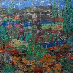 "Harvest" Abstract Painting 59" x 59" inch by Ibrahim Khatab