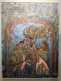 "La Sacra Famiglia" Quadro astratto 59" x 43" di Ibrahim Khatab