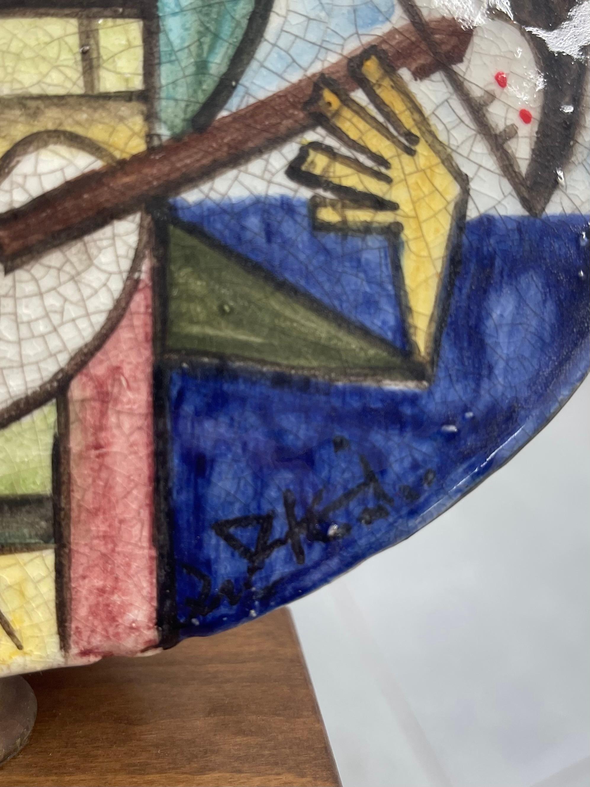Ibrahim Kodra für Ceramiche Rossicone glänzende glasierte Keramikskulptur 70er Jahre Italien im Angebot 5
