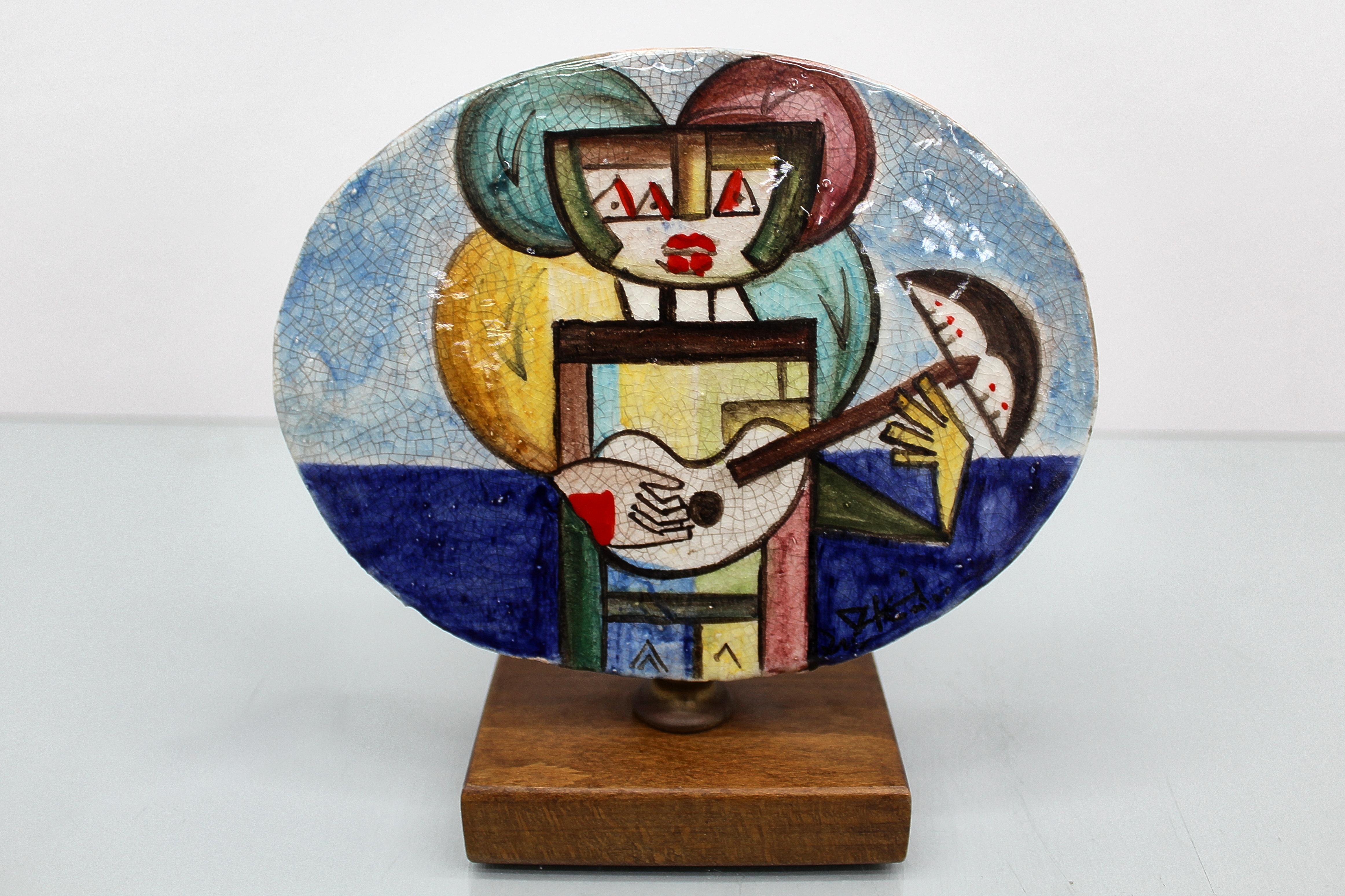 Ibrahim Kodra für Ceramiche Rossicone glänzende glasierte Keramikskulptur 70er Jahre Italien im Zustand „Gut“ im Angebot in Palermo, IT