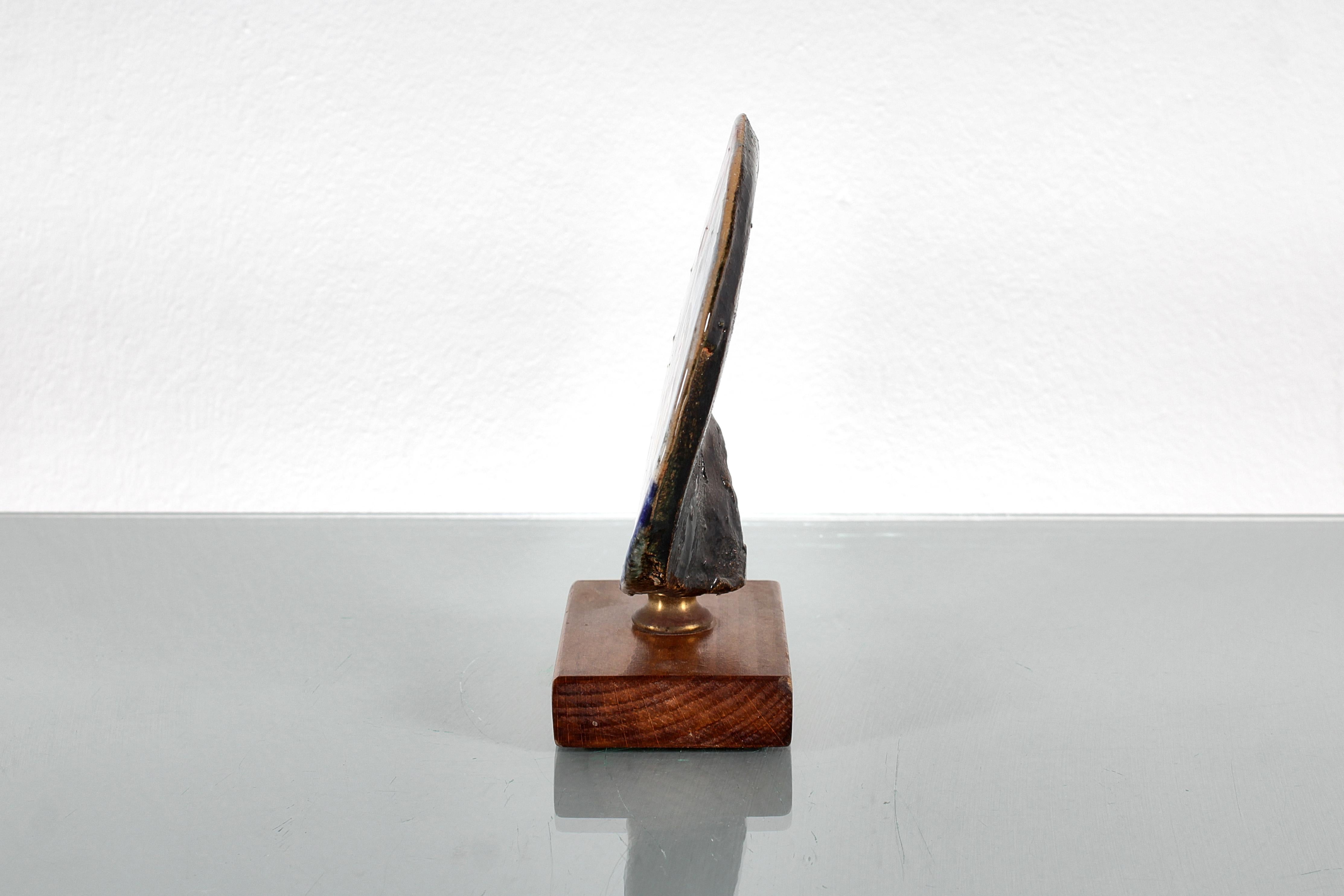Ibrahim Kodra für Ceramiche Rossicone glänzende glasierte Keramikskulptur 70er Jahre Italien im Angebot 1