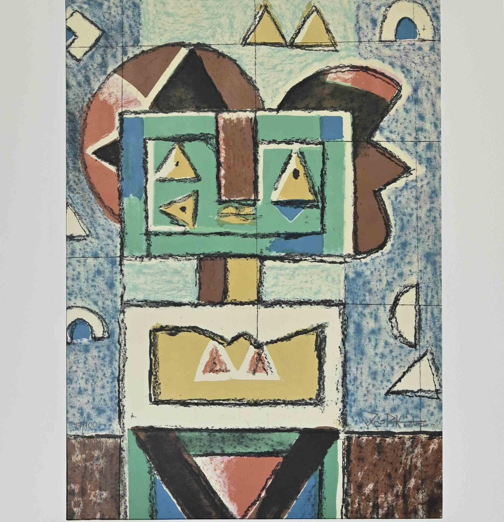 Composición - Litografía de Ibrahim Kodra - 1973 en venta 1