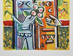 Couple - Lithographie de Ibrahim Kodra - 1970