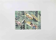 Fishes - Lithograph by Ibrahim Kodra - 1980s