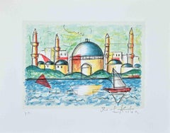 Istanbul - Original Lithograph by Ibrahim Kodra- 1975