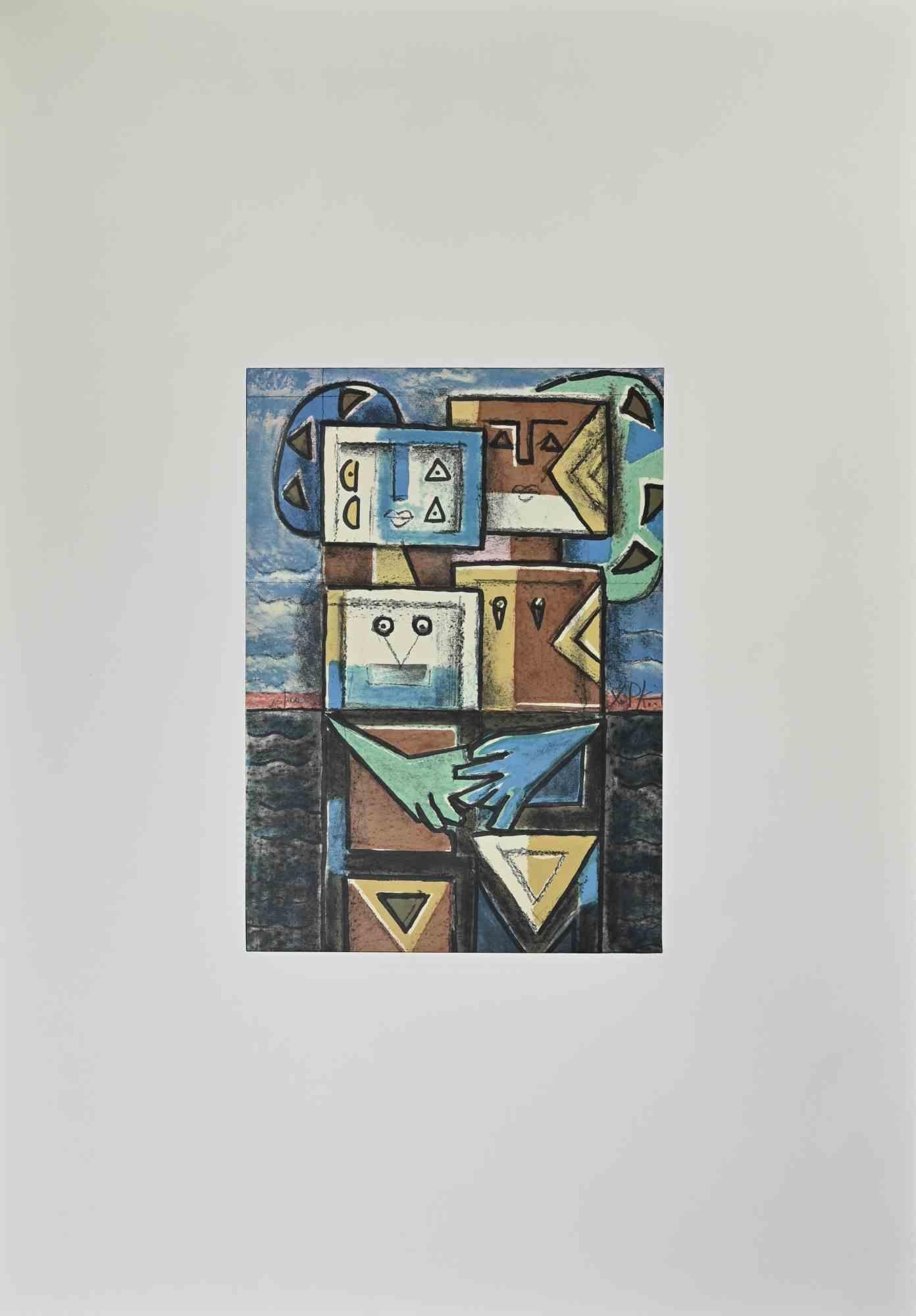 Amantes es una litografía realizada por Ibrahim Kodra en 1973.

Edición de 100 copias.

Buenas condiciones.

Ibrahim Likmetaj Kodra (22 de abril de 1918 - 7 de febrero de 2006) fue un pintor albanés. En 1944 abrió su primer taller en Milán; en 1948