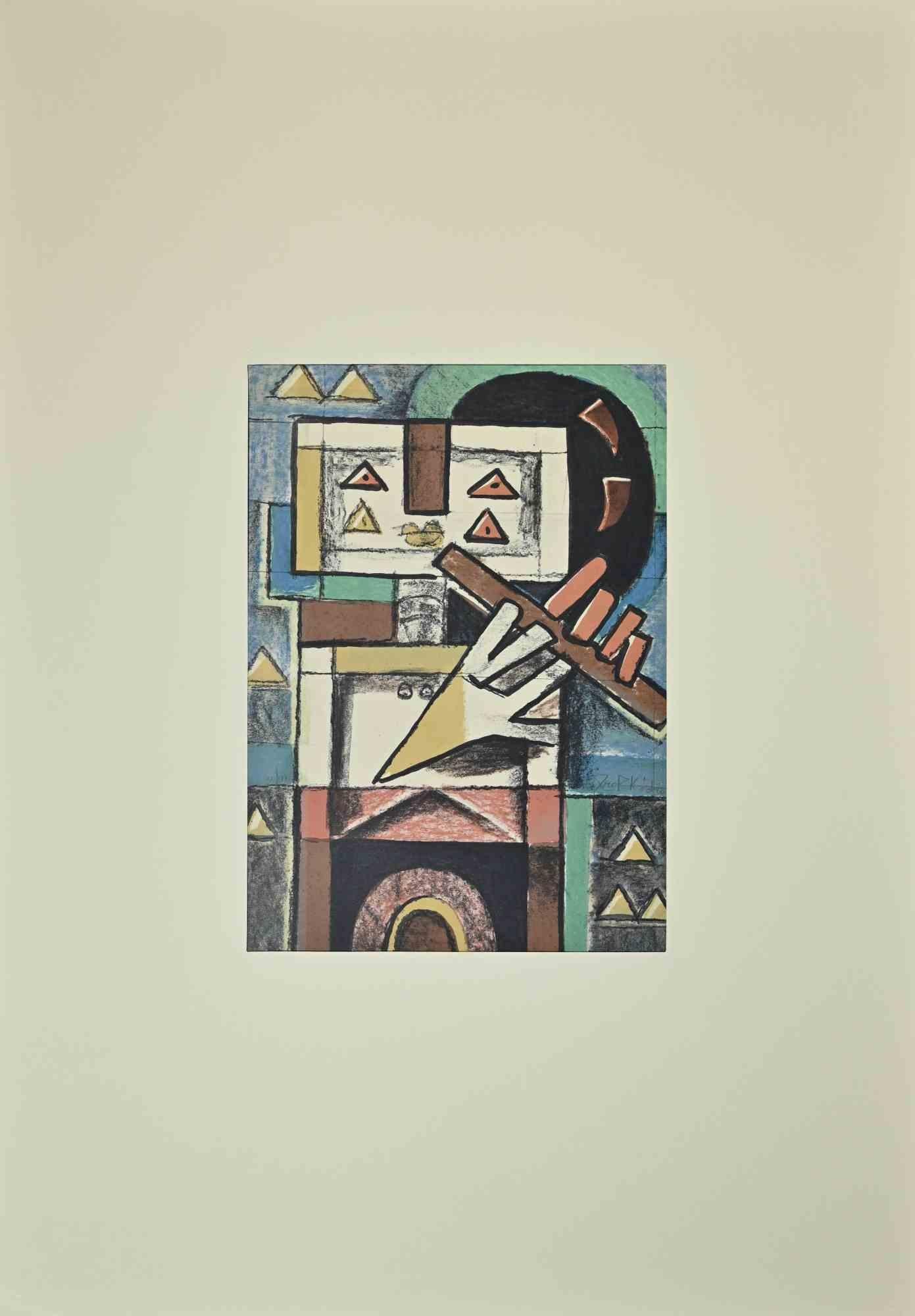 Amantes es una litografía realizada por Ibrahim Kodra en 1973.

Firmado a mano en la parte inferior derecha, numerado, edición de 100 copias.

Buenas condiciones.

Ibrahim Likmetaj Kodra (22 de abril de 1918 - 7 de febrero de 2006) fue un pintor