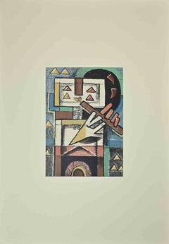 Lovers - Lithograph by Ibrahim Kodra - 1973