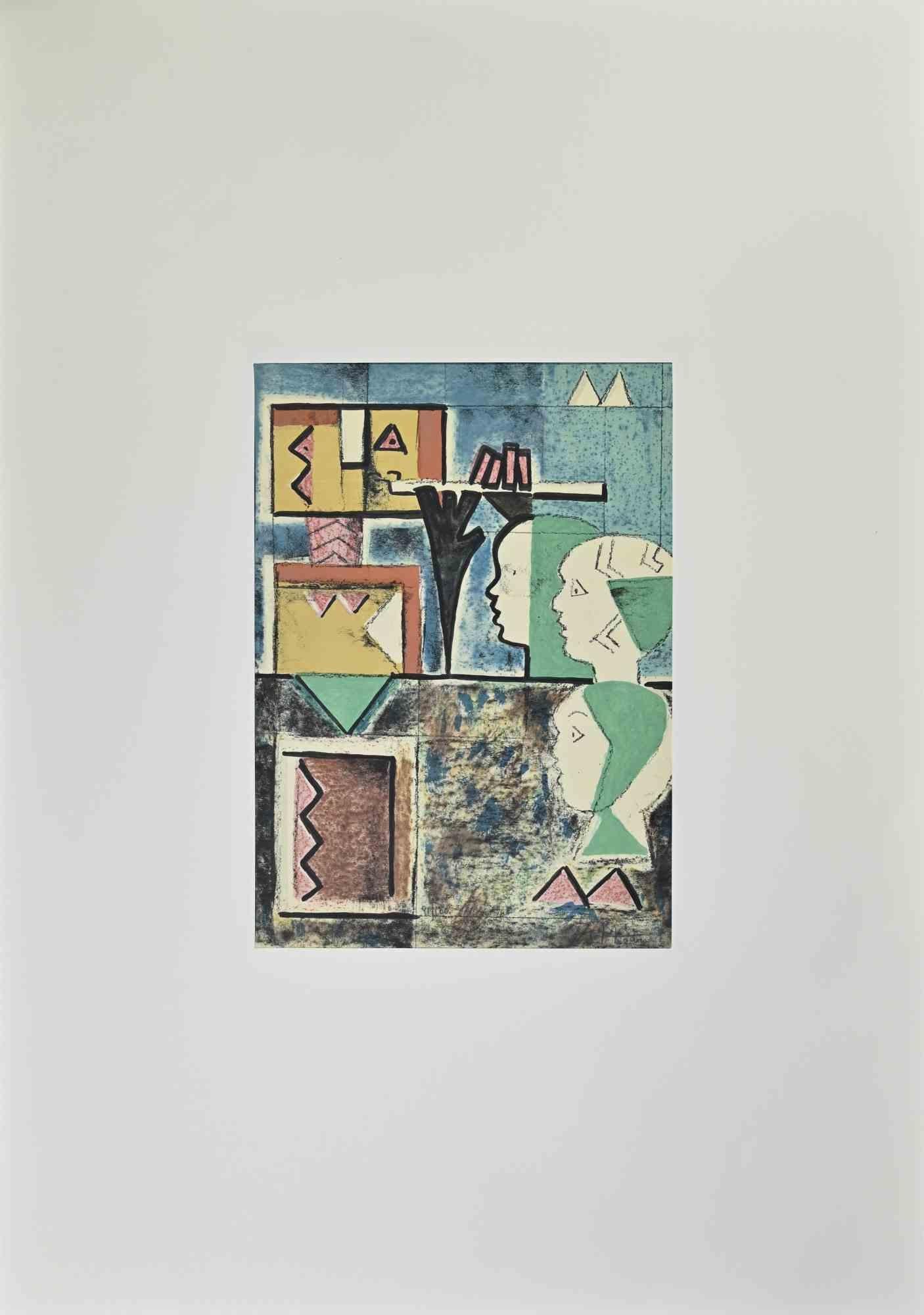 Jugadores y oyentes es una litografía realizada por Ibrahim Kodra en 1973.

Edición de 100 copias.

Buenas condiciones.

Ibrahim Likmetaj Kodra (22 de abril de 1918 - 7 de febrero de 2006) fue un pintor albanés. En 1944 abrió su primer taller en
