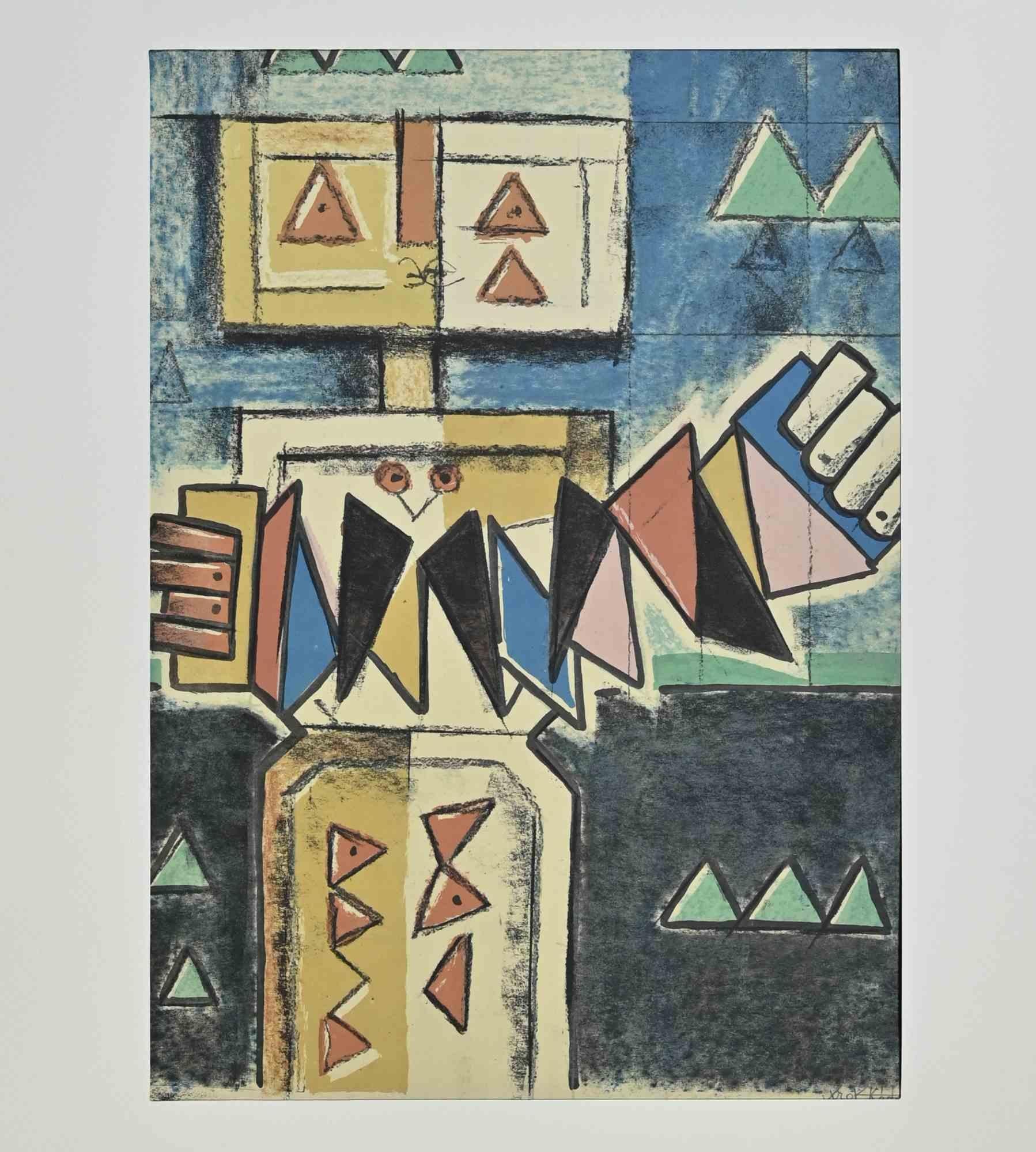 Jugador - Litografía de Ibrahim Kodra - 1973 en venta 1