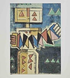 Joueur - Lithographie de Ibrahim Kodra - 1973