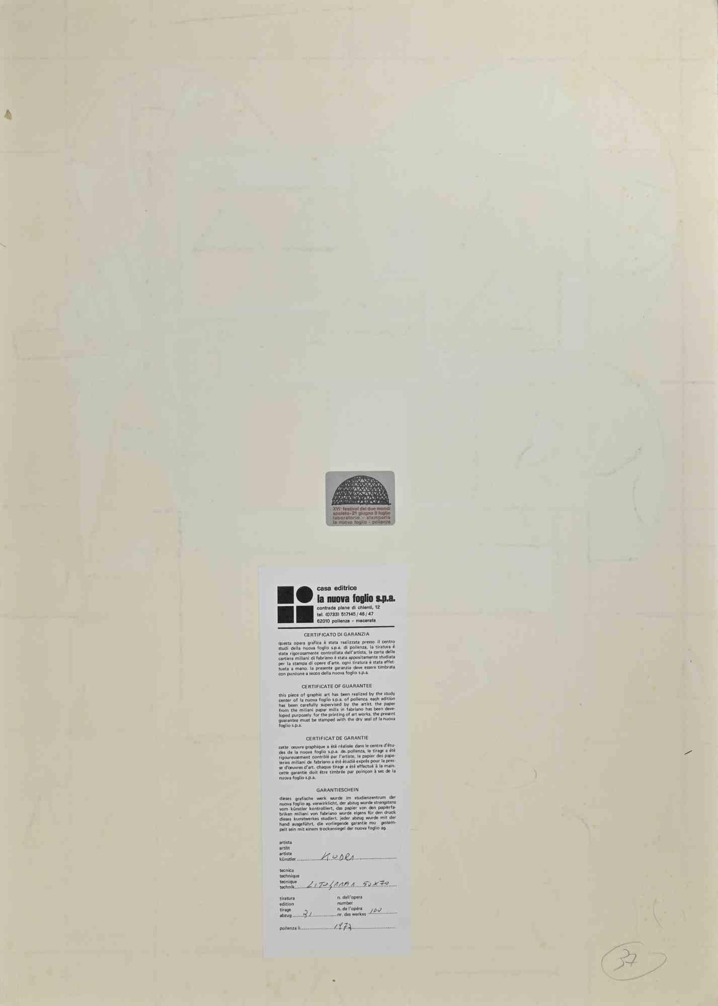 Jugador - Litografía de Ibrahim Kodra - 1973 en venta 2