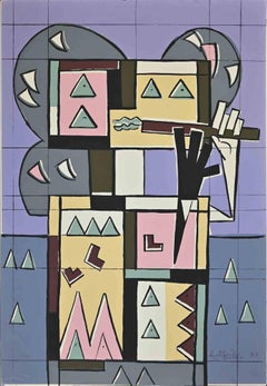 Player - Lithograph by Ibrahim Kodra - 1973
