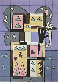 Player - Lithograph by Ibrahim Kodra - 1973