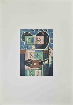 Player - Lithograph by Ibrahim Kodra - 1973
