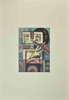 Player - Lithograph by Ibrahim Kodra - 1973