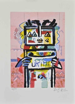 Vintage Rime - Lithograph by Ibrahim Kodra - 1980s