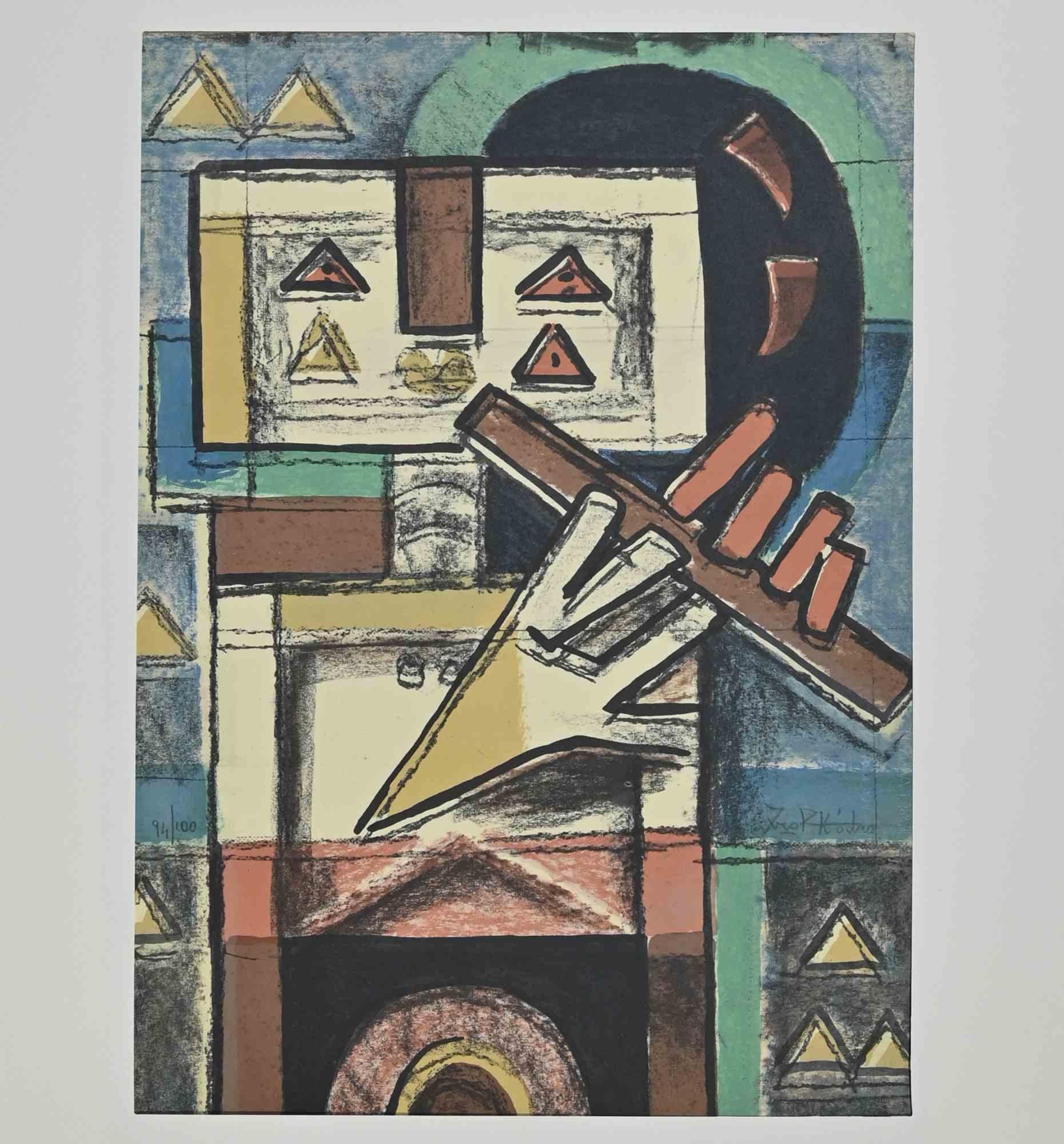 Robot Playing Flute is a lithograph realized by Ibrahim Kodra in 1973.

Edition of 100

Ibrahim Likmetaj Kodra (22 April 1918 – 7 February 2006) was an Albanian painter.In 1944 he opened his first workshop in Milan; in 1948 he opened a personal and