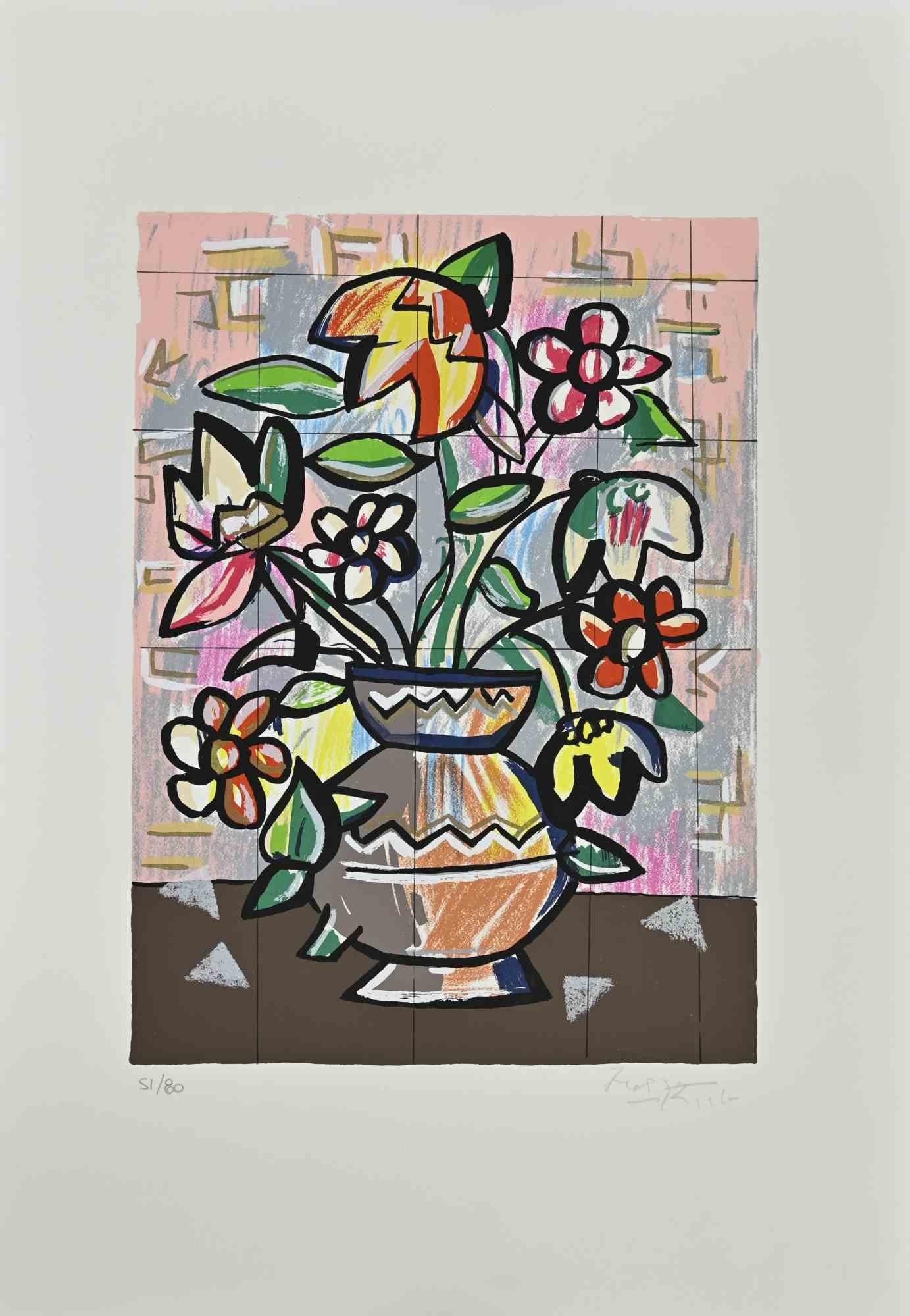 Still Life est une lithographie réalisée par Ibrahim Kodra dans les années 1980.

Très bon état sur un carton blanc.

Signé au crayon par l'artiste dans le coin inférieur droit.

Numéroté, 51/80.

Ibrahim Likmetaj Kodra (22 avril 1918 - 7 février