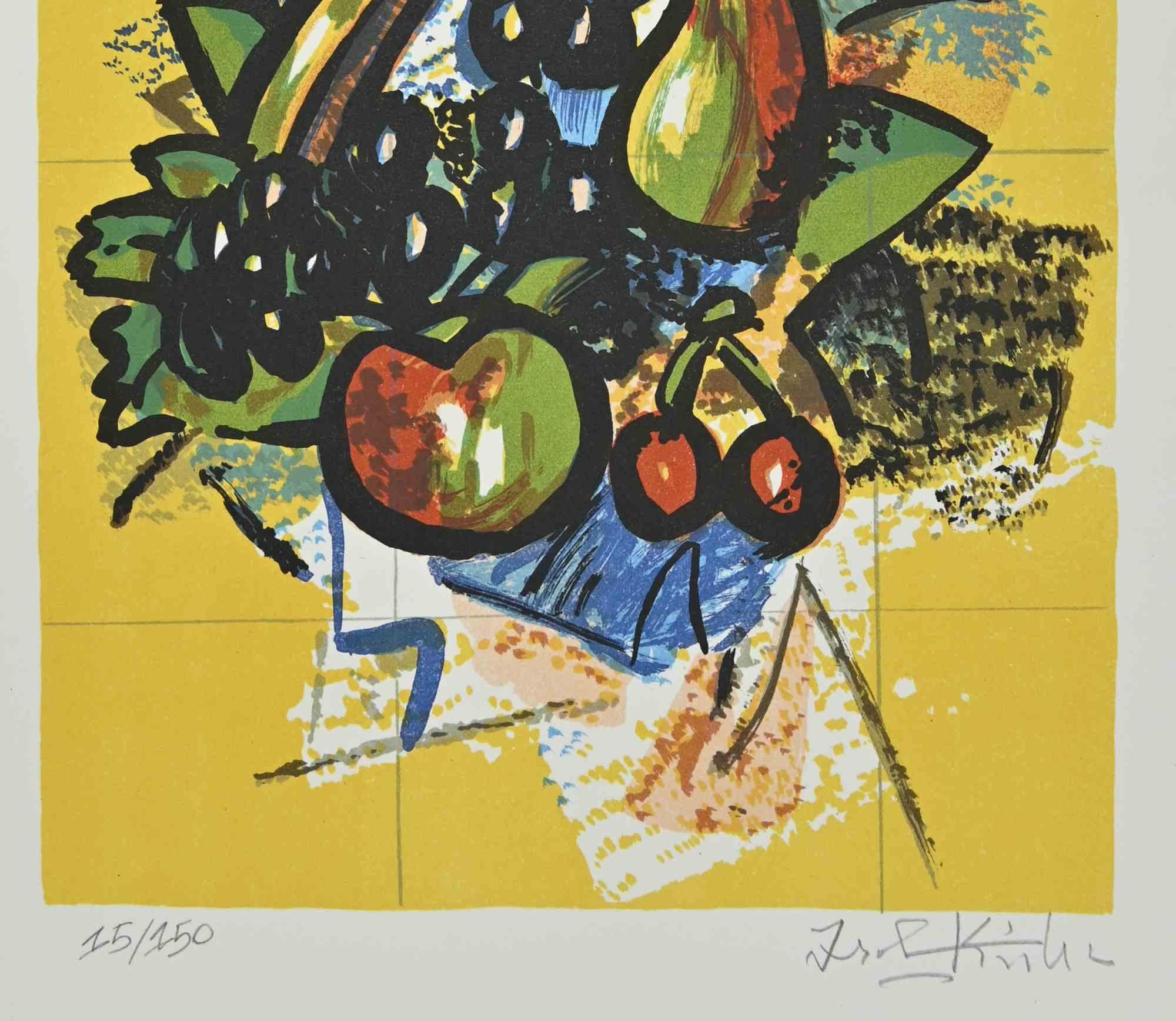 Naturaleza muerta - Litografía de Ibrahim Kodra - Años 80 en venta 1