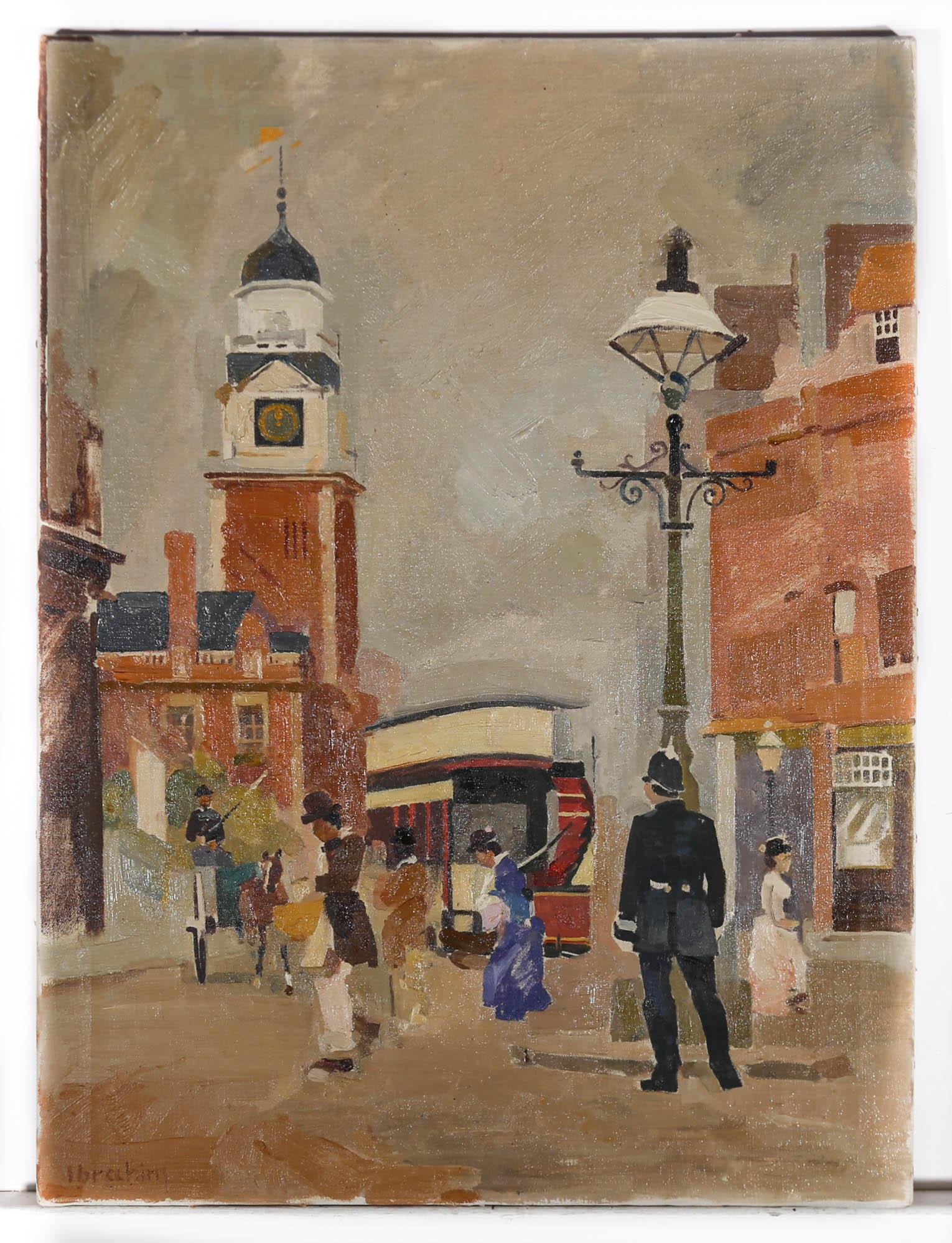 Ibrahim - 20th Century Oil, Edwardian Street Scene For Sale 2