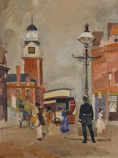 Antique Ibrahim - 20th Century Oil, Edwardian Street Scene