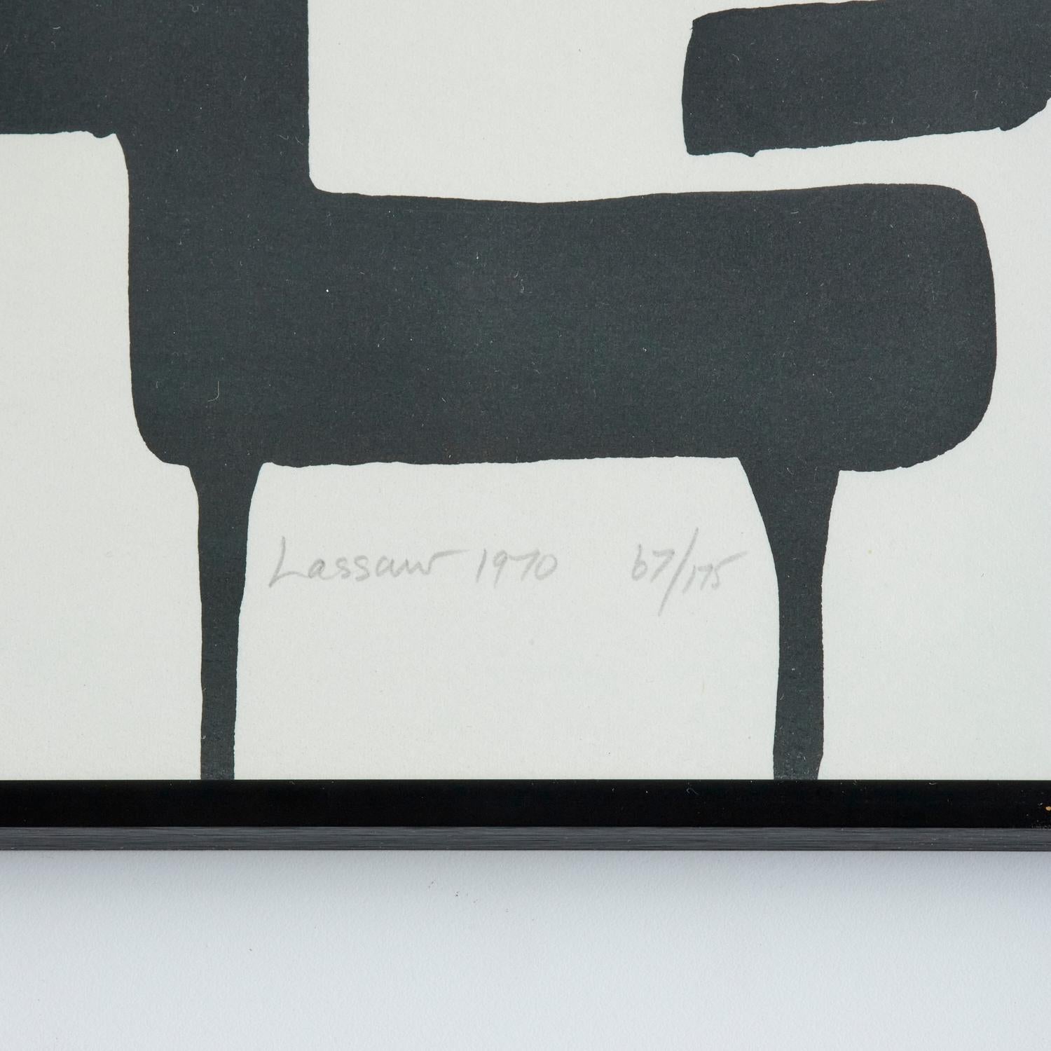 Late 20th Century Ibram Lassaw, Framed Pencil Signed Limited Edition Abstract Lithograph, 1970 For Sale