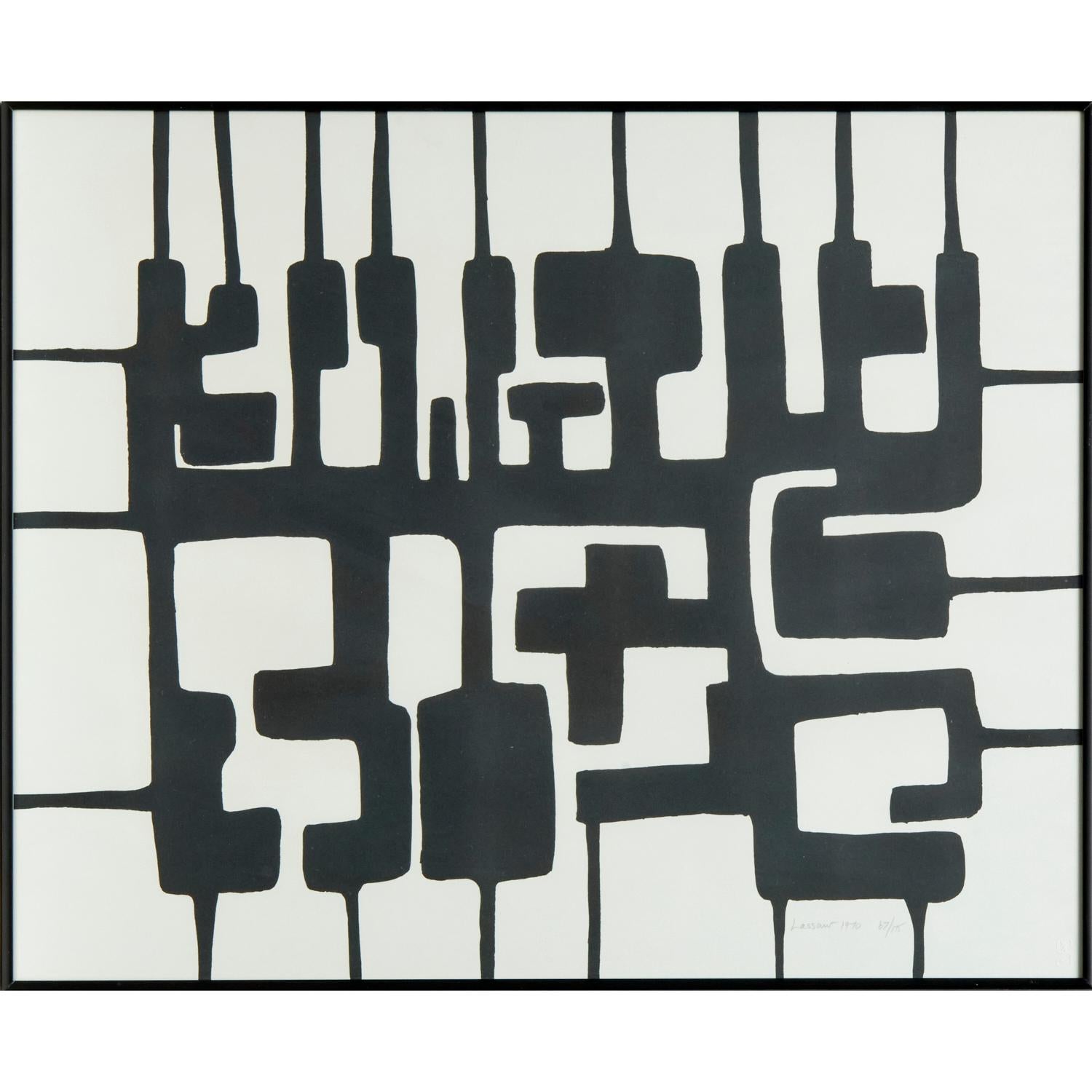 Ibram Lassaw, Framed Pencil Signed Limited Edition Abstract Lithograph, 1970 For Sale 1