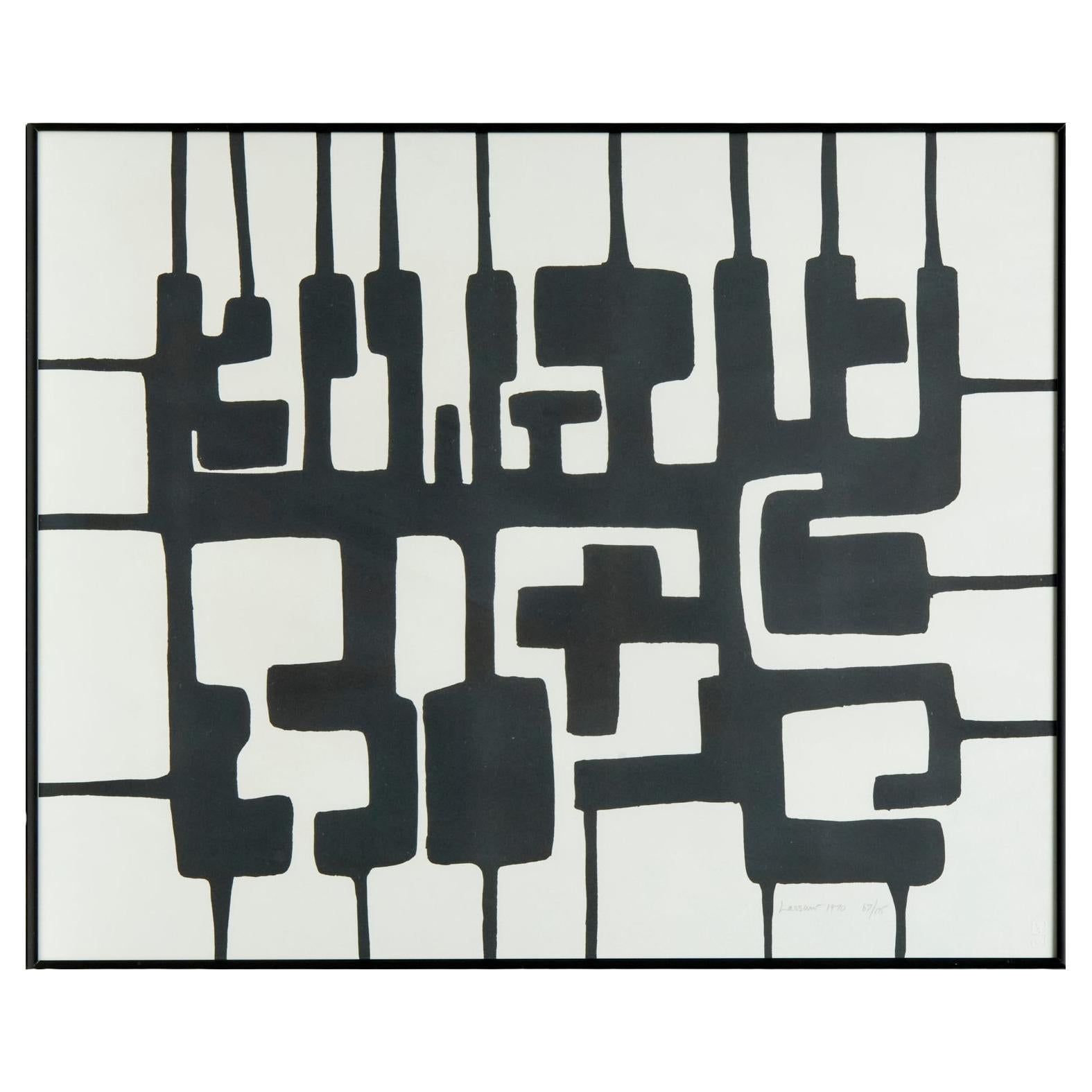 Ibram Lassaw, Framed Pencil Signed Limited Edition Abstract Lithograph, 1970 For Sale