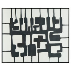 Ibram Lassaw, Litografia astratta a matita incorniciata e firmata in edizione limitata, 1970