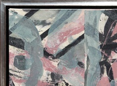 "Conductors" Abstract Contemporary Gestural Grey-Toned Mixed Media Painting