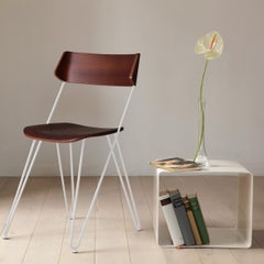 Ibsen Mahogany, sedia di design contemporaneo in mogano con struttura in acciaio