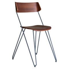 Ibsen Mahogany, sedia di design contemporaneo in mogano con struttura in acciaio