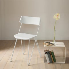 IBSEN ONE White Dining Chair in Bentwood and Steel - Sculptural Italian Design b