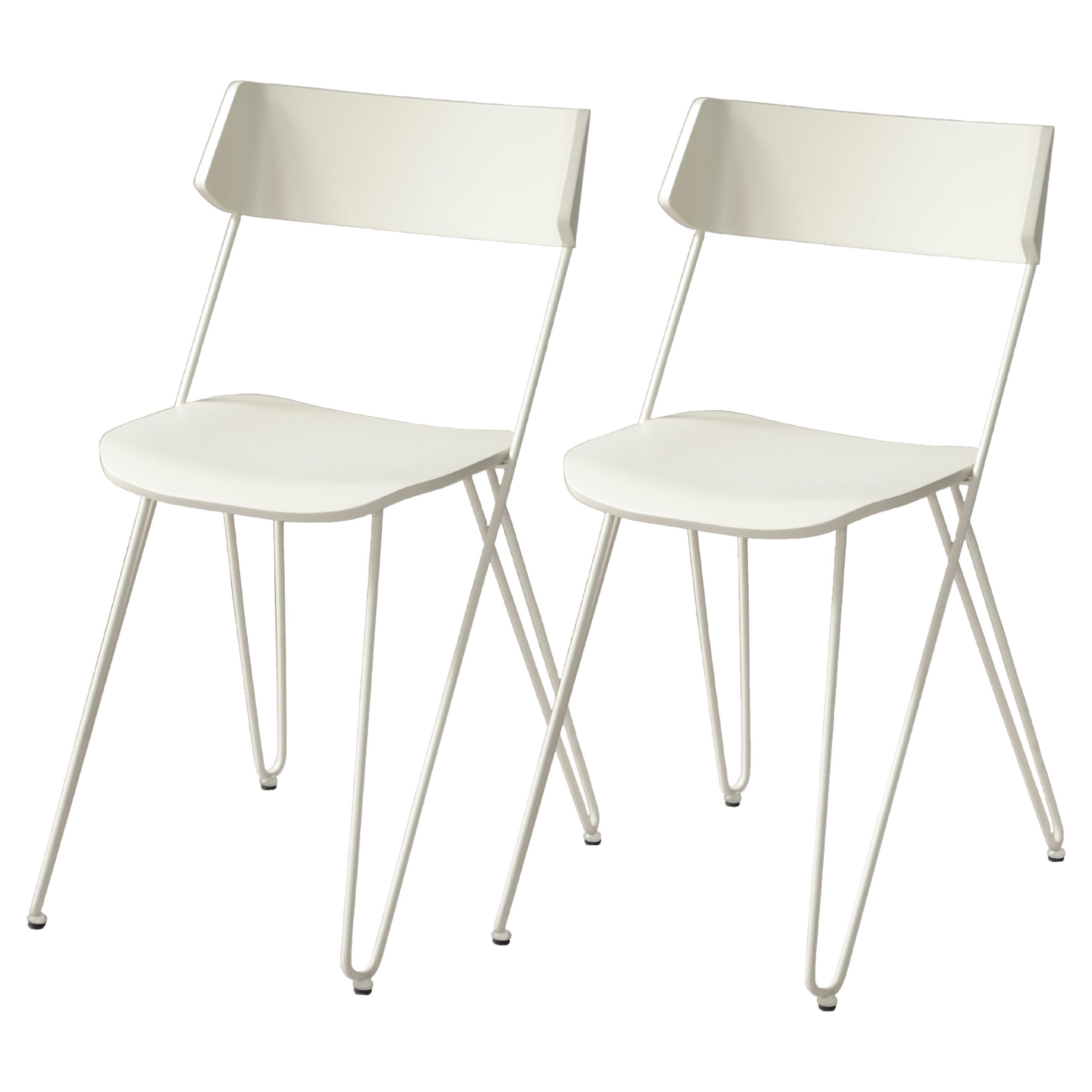 IBSEN ONE Silla de comedor blanca de madera curvada y acero - Diseño escultural italiano b