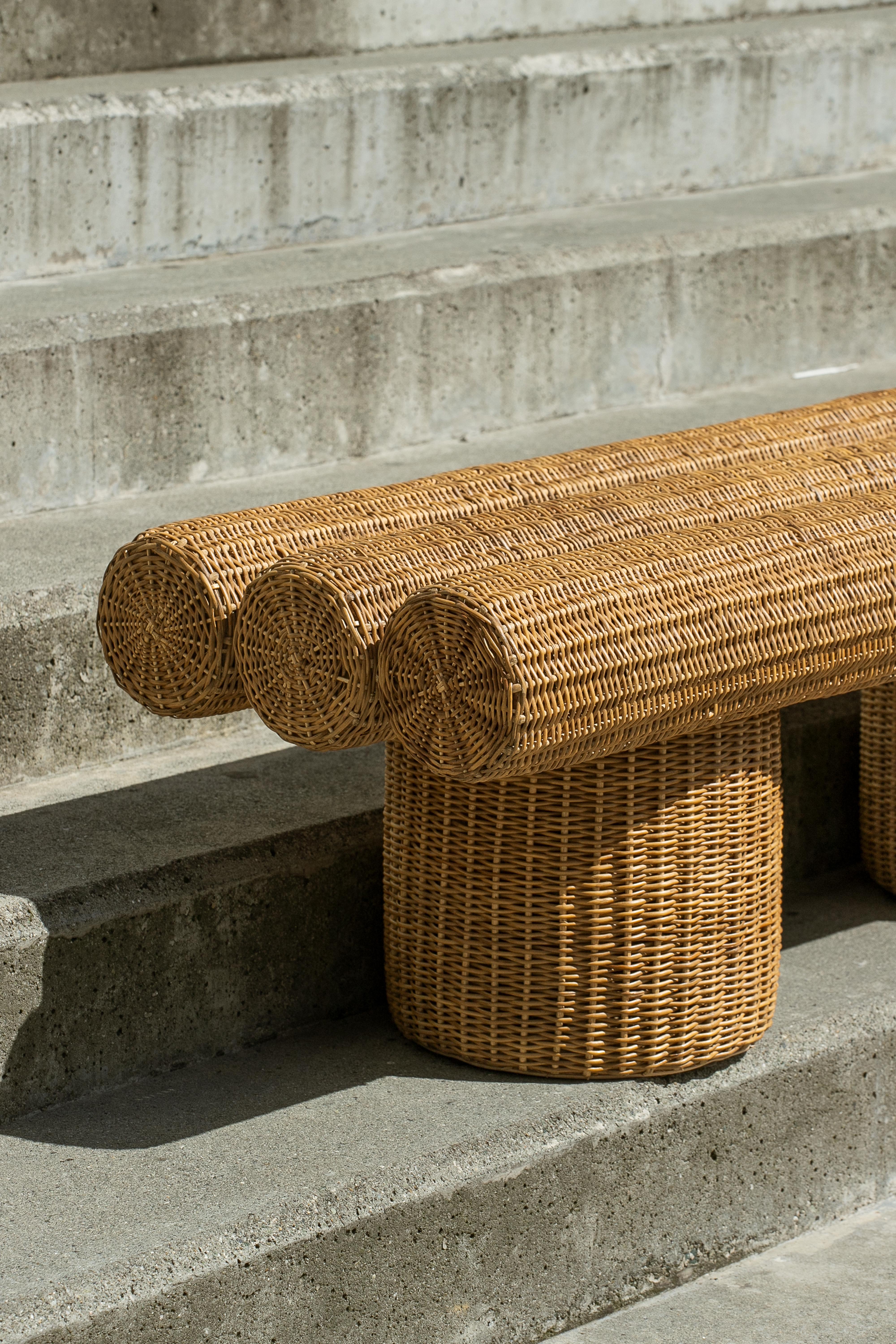 Other Ibuju 02 Medium Bench in Colombian Woven Yaré Natural Fiber by Fango Studio For Sale