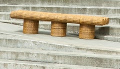 Ibuju 04 Extra Large Bench in Colombian Woven Yaré Natural Fiber by Fango Studio