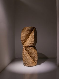 Tavolino Ibuju 02 in fibra naturale Yaré intrecciata colombiana di Fango Studio