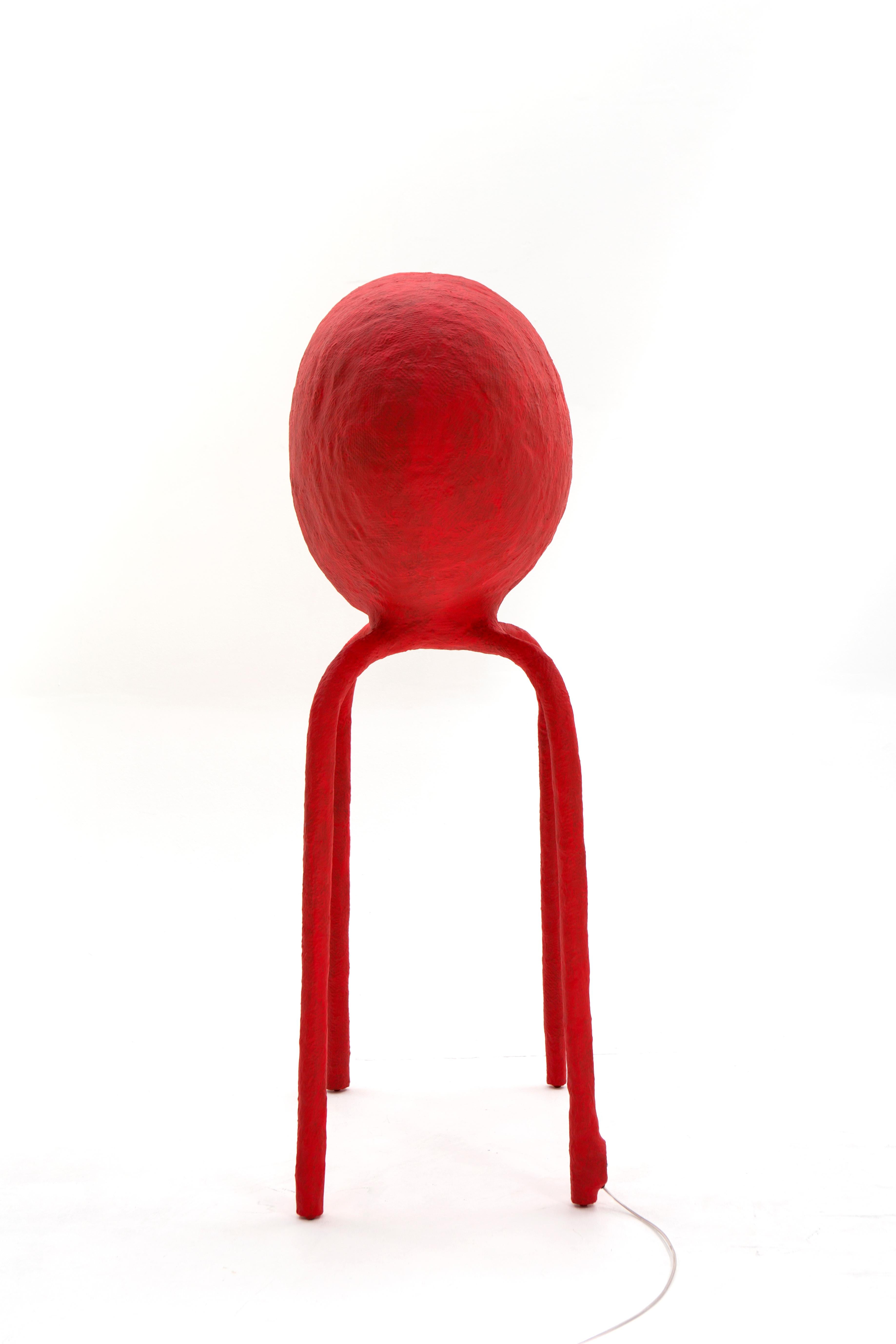 ICS-12 Standing Lamp, una lampada a quattro zampe per iniziare una conversazione in un colore rosso brillante. in vendita 4