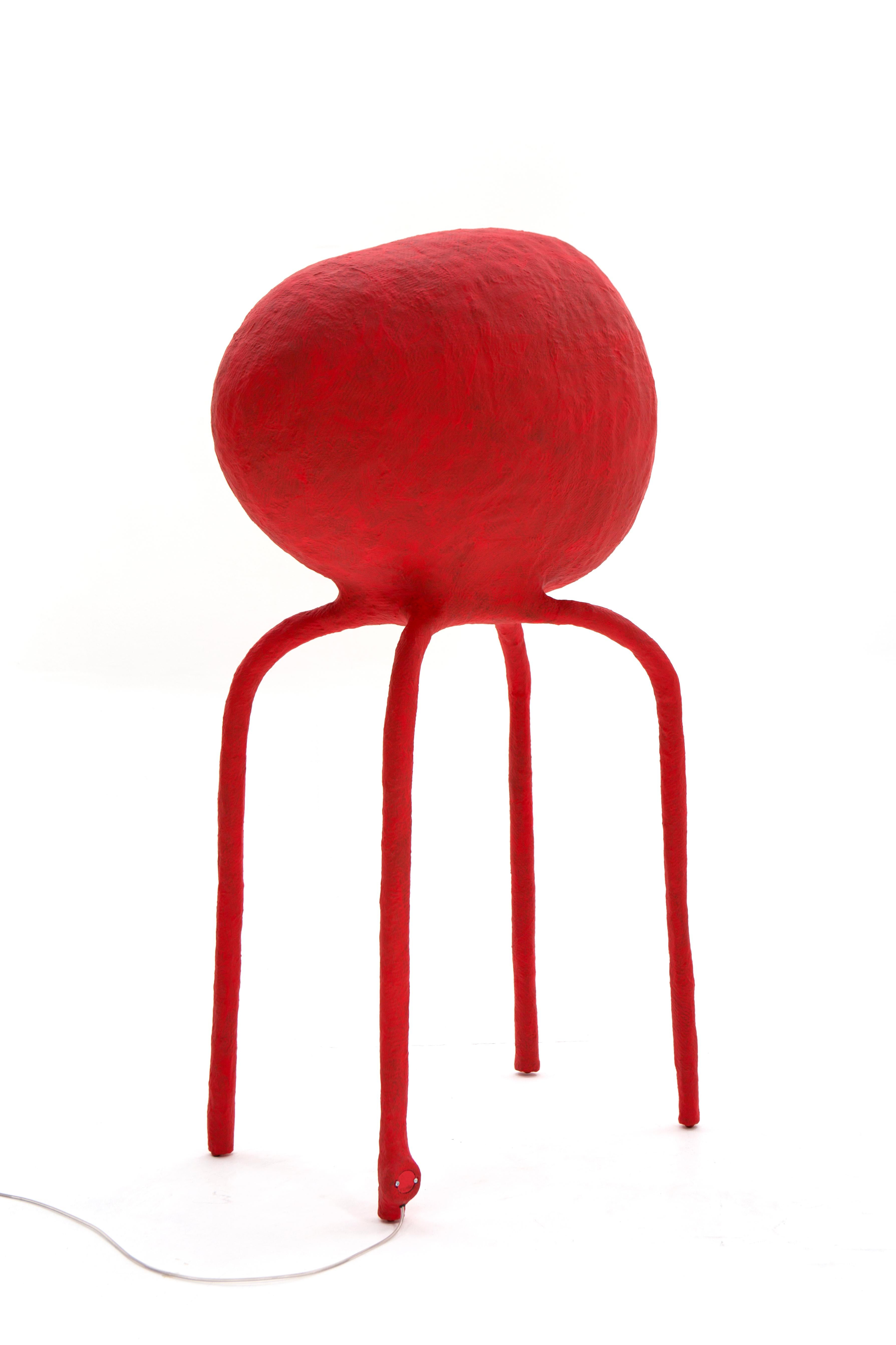 ICS-12 Standing Lamp, una lampada a quattro zampe per iniziare una conversazione in un colore rosso brillante. in vendita 5