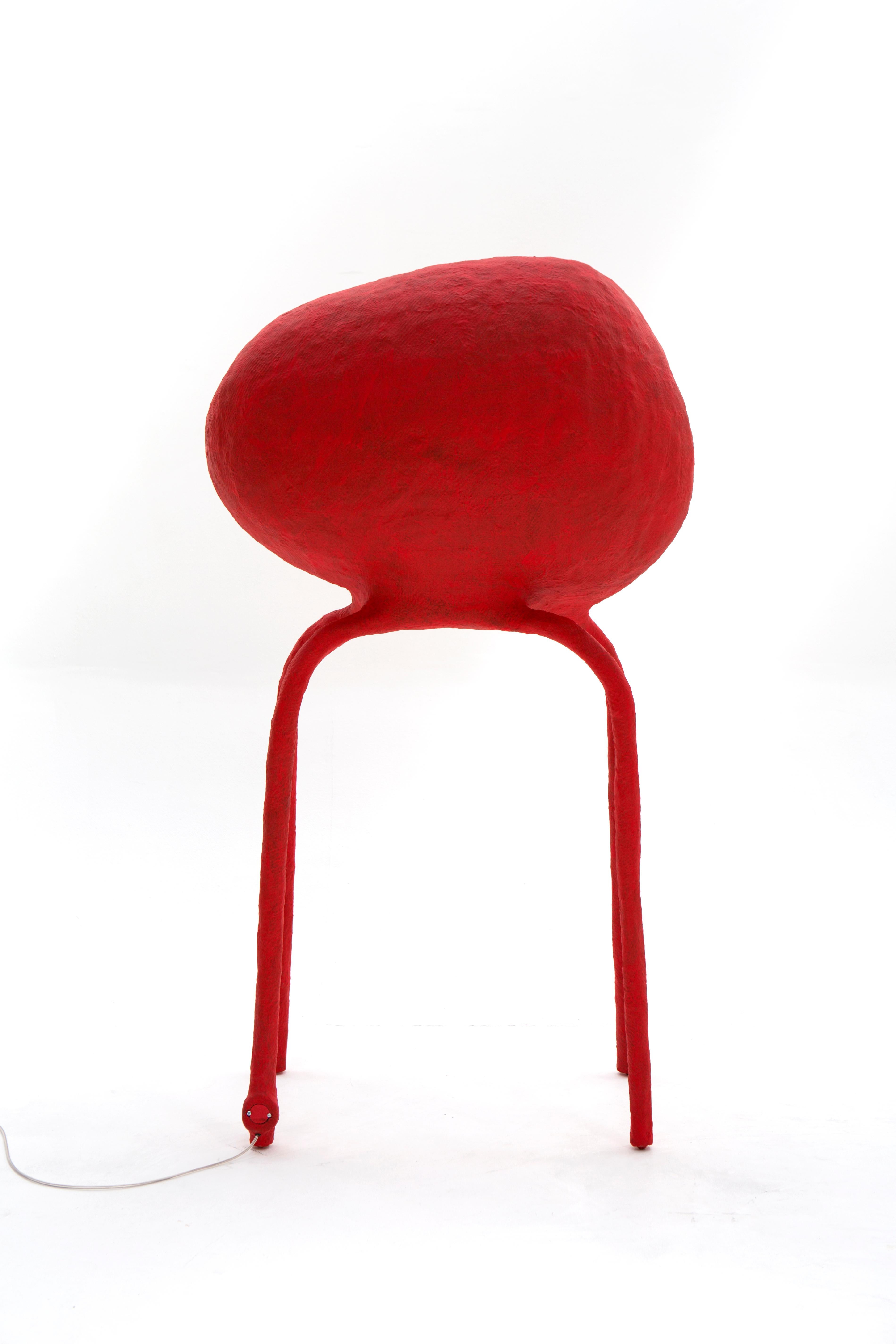 ICS-12 Standing Lamp, una lampada a quattro zampe per iniziare una conversazione in un colore rosso brillante. in vendita 6