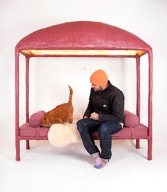 IC-19 Daybed, Tagesbettlampe mit goldenem Kuppelhimmel von Studio Josha