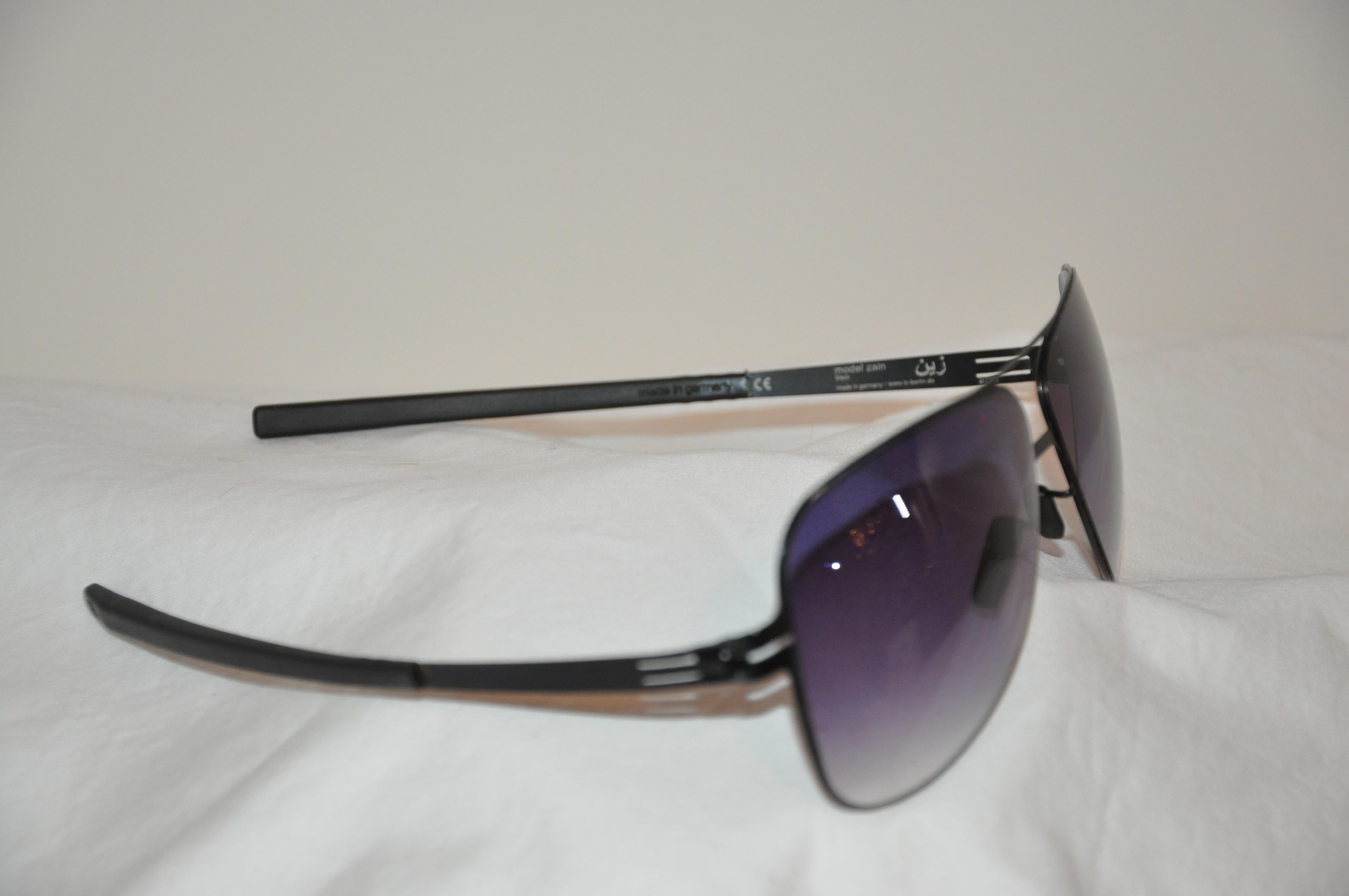 Ic! Berlin Black Signature Lightweight Titanium Flexible Arms Sunglasses For Sale 3