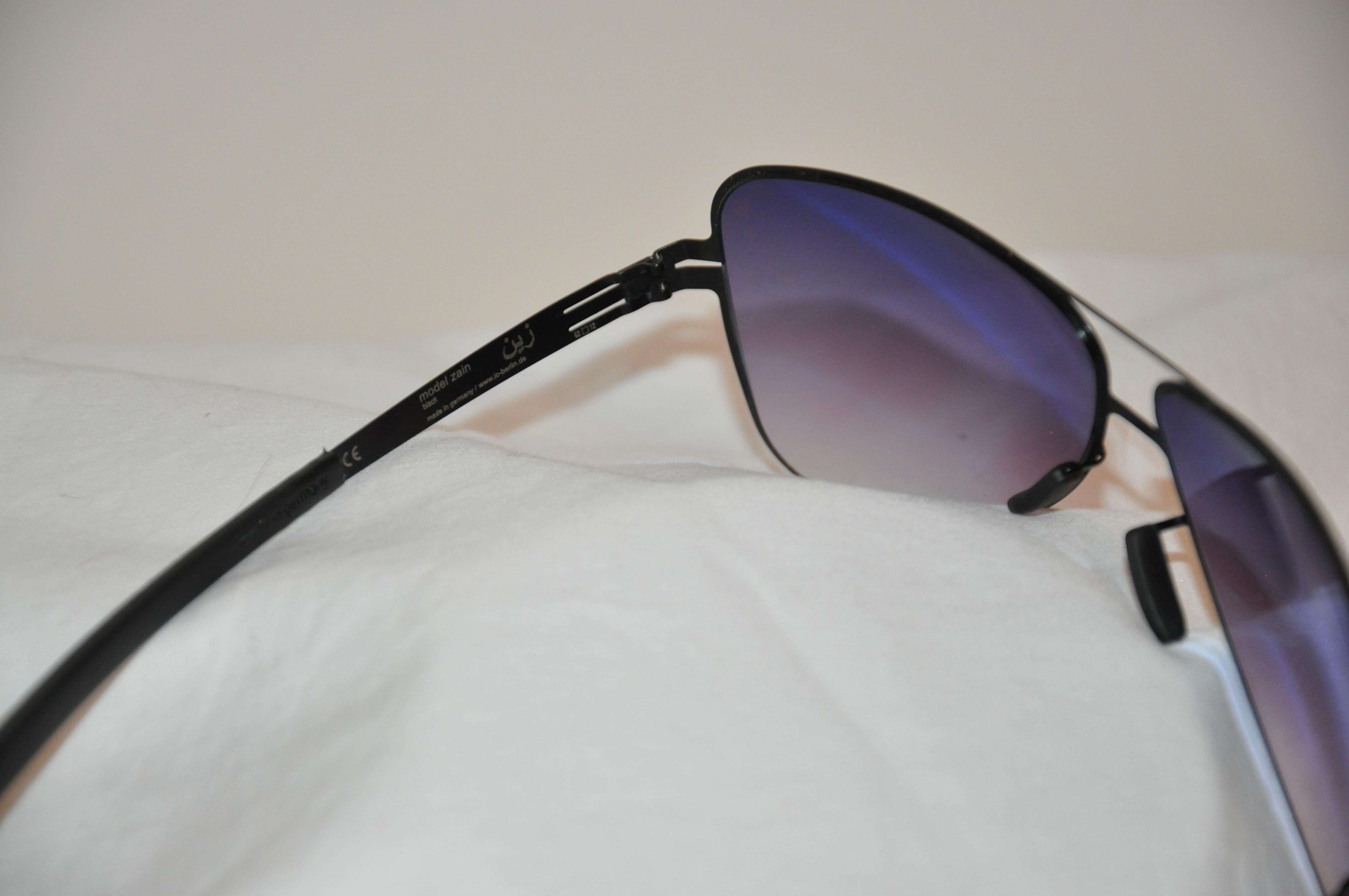 Ic! Berlin Black Signature Lightweight Titanium Flexible Arms Sunglasses For Sale 6