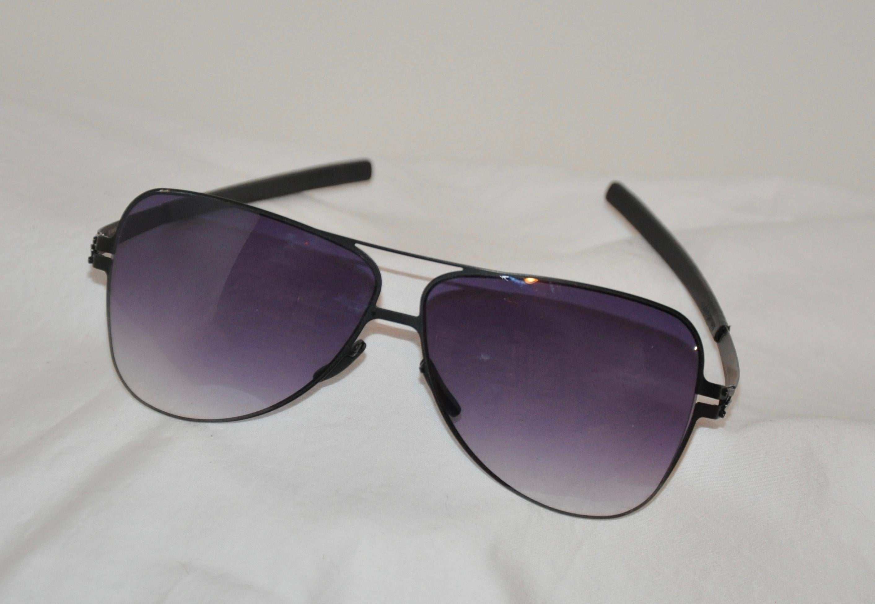 Ic! Berlin Black Signature Lightweight Titanium Flexible Arms Sunglasses For Sale 1