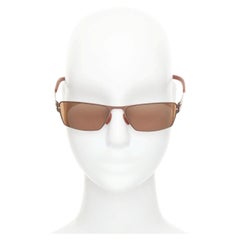 IC BERLIN Classic Carl brown sheet metal rectangular eyewear sunglasses