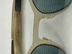 Ic! Berlin 'Limited Edition' Cream & Stainless Steel 'Spring Back' Arms Sunglass